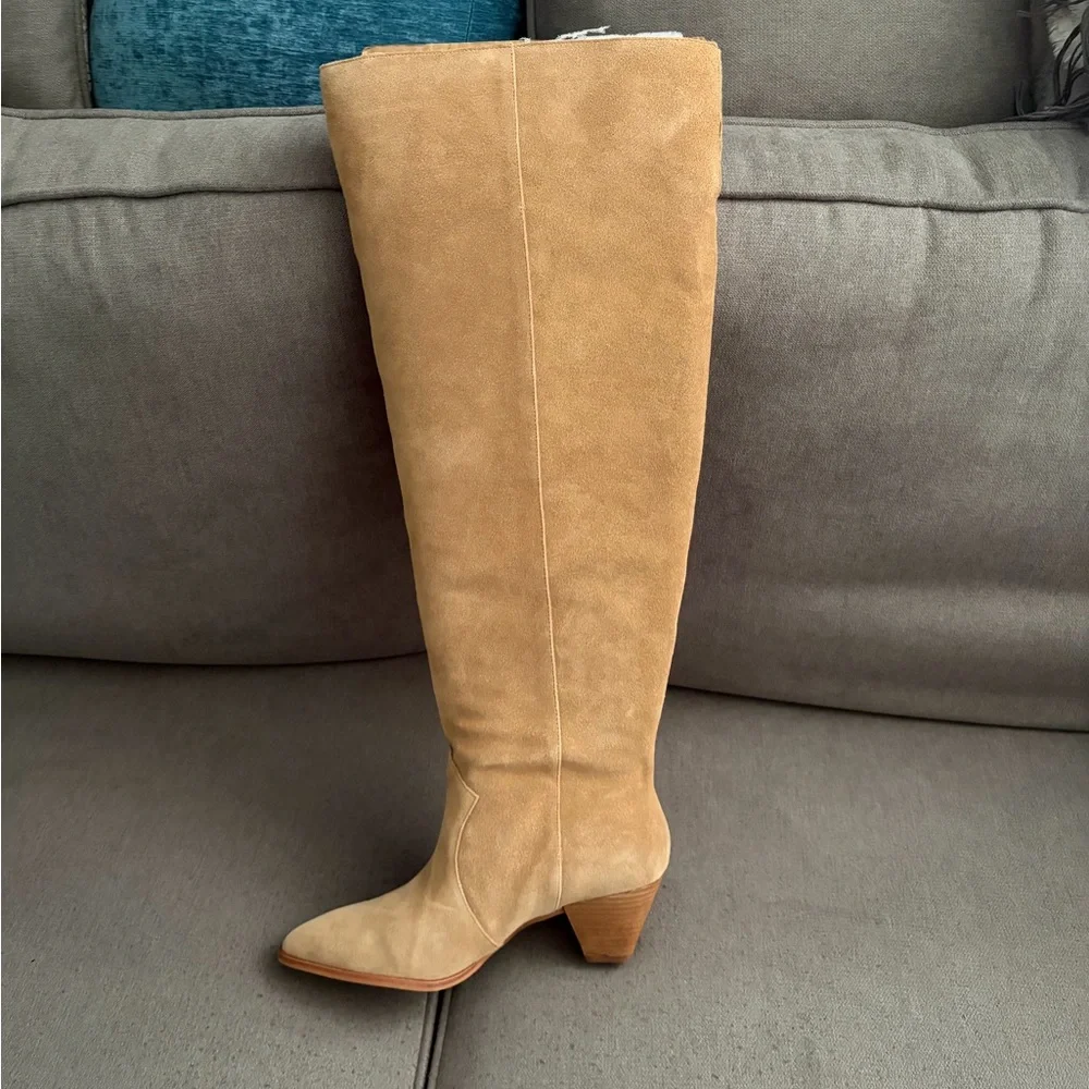 Vince Camuto Over the Knee Suede Knee-High Boot in Tan